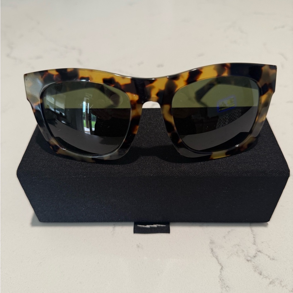 Electric Family Tortoise Shell Sunglasses with Dark Green Lenses